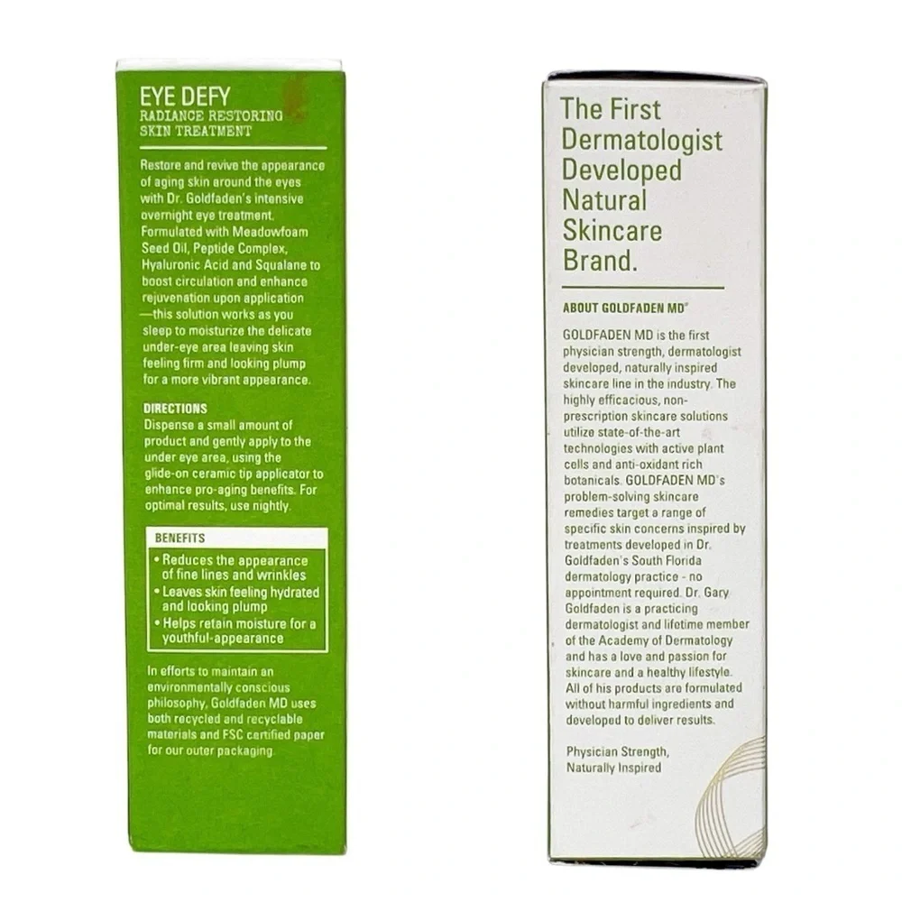 Goldfaden MD Eye Defy Radiance Restoring Treatment 0.5 fl oz / 15 mL New NWT